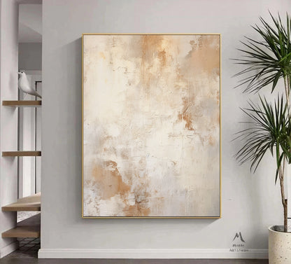 Beige Abstract Painting Beige Minimalist Art Beige Boho Wall Art Beige Canvas Art Beige Minimalist PaintingBeige Wall Art Contemporary Art