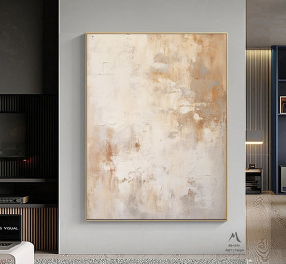 Beige Minimalist Painting Boho Wall Art Beige Minimalist Art Beige Canvas Art Beige Abstract Painting Beige Wall Art Contemporary Art