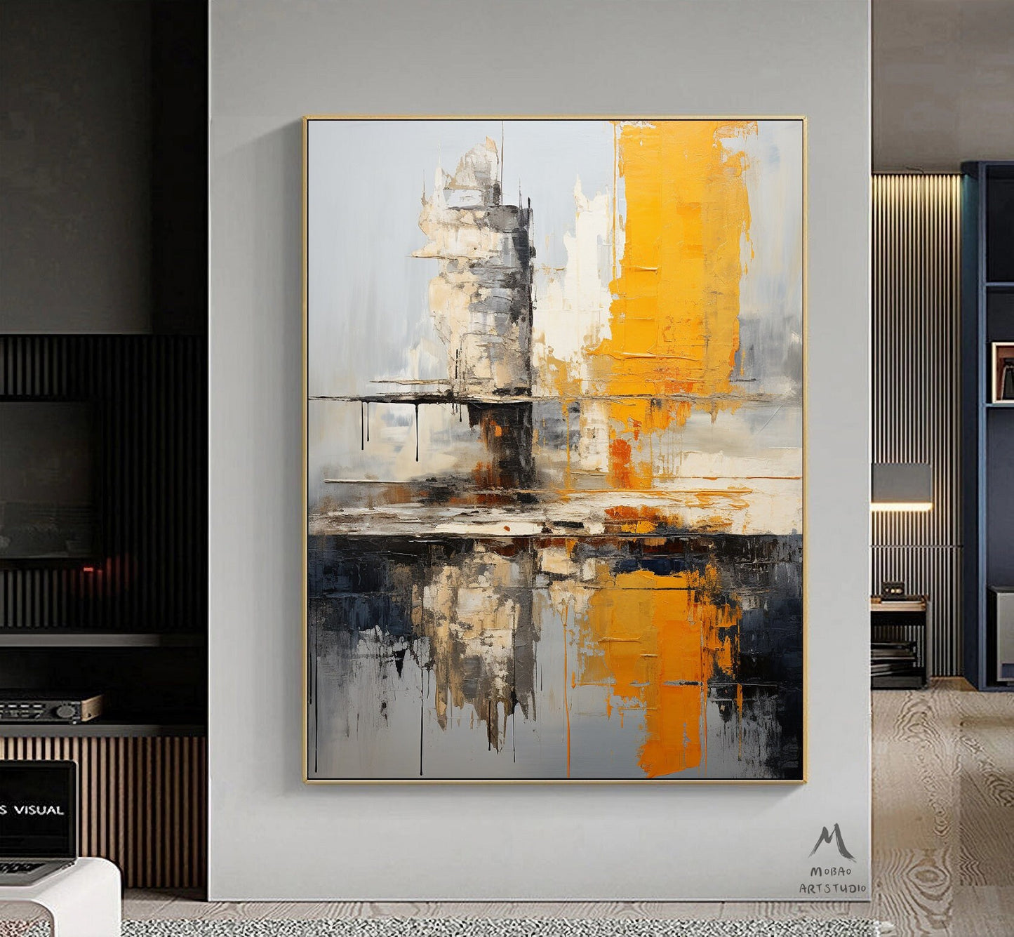 Large Texture Art Beige Abstract Wall Art Beige Minimalist Art Yellow Canvas Wall Art Orange Texture Art Beige Wall Art Orange Abstract Art