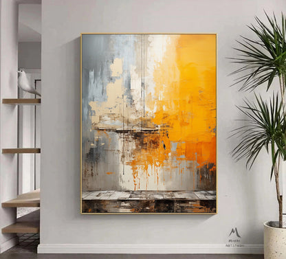 Beige Minimalist Art Orange Abstract Wall Art Orange 3D Texture Art Beige Wall Art Orange Abstract Painting Orange Modern Canvas Wall Art