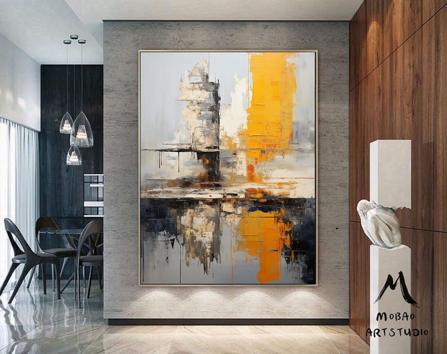 Large Texture Art Beige Abstract Wall Art Beige Minimalist Art Yellow Canvas Wall Art Orange Texture Art Beige Wall Art Orange Abstract Art