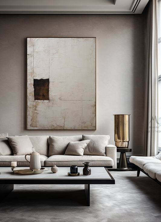 Beige Wall Art Brown Wabi Sabi Wall Art Abstract Art Neutral Wall Art Boho Wall Art Beige Minimalist Painting Large Texture Abstract Art