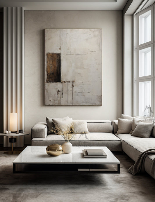 Beige Wall Art Beige Minimalist Painting Boho Wall Art Wabi Sabi Wall Art Brown Abstract Art Neutral Wall Art Large Texture Abstract Art