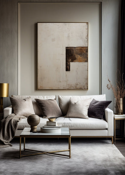 Neutral Canvas Wall Art Large Abstract Art Wabi Sabi Wall Art Beige Wall Art Boho Wall Art Beige Minimalist Painting Brown Abstract Art