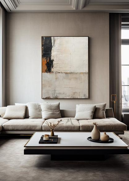 Beige Minimalist Art Neutral Canvas Wall Art Boho Wall Art Beige Wall Art Wabi Sabi Wall Art Brown Abstract Art Large Canvas Abstract Art