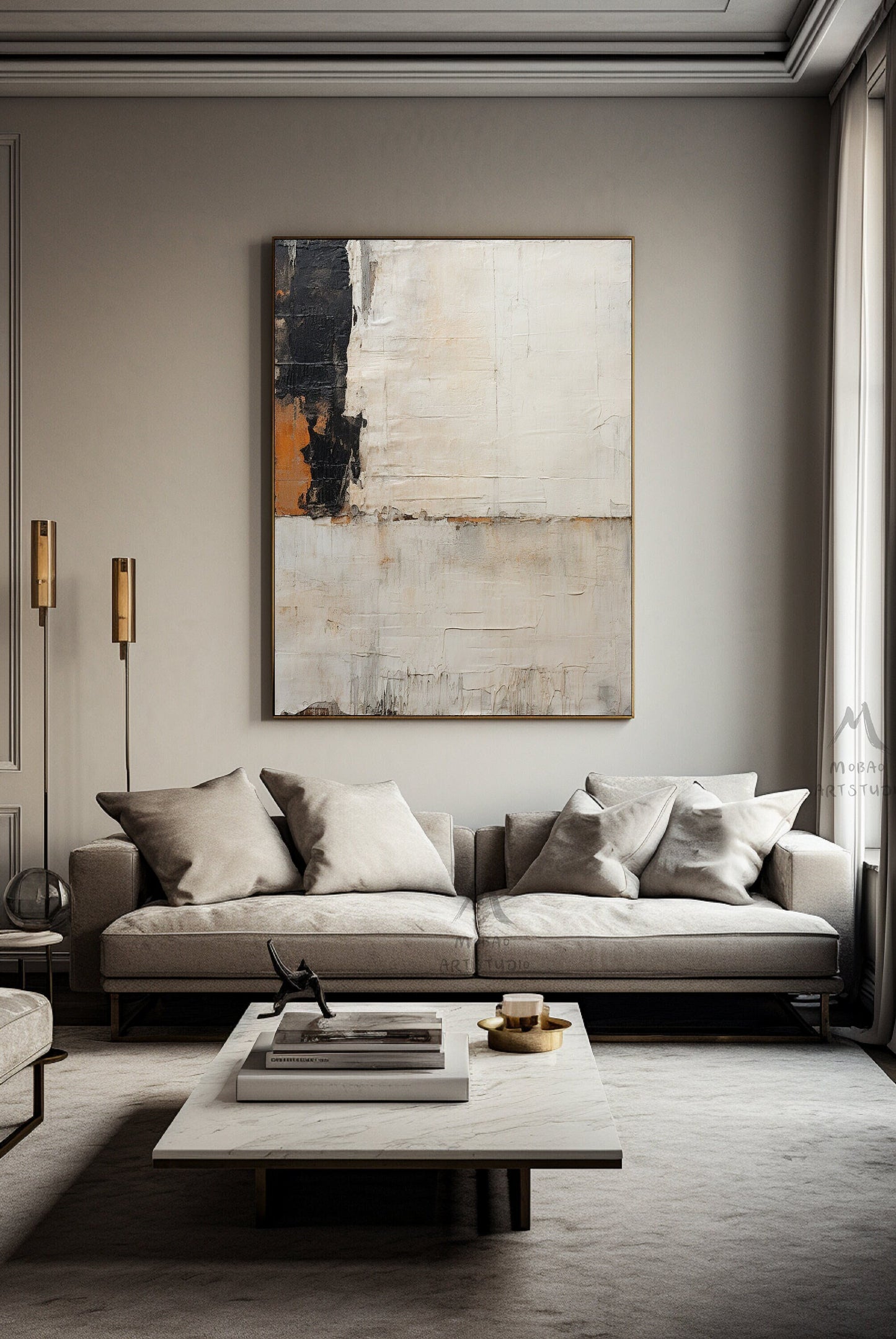 Beige Minimalist Art Neutral Canvas Wall Art Boho Wall Art Beige Wall Art Wabi Sabi Wall Art Brown Abstract Art Large Canvas Abstract Art