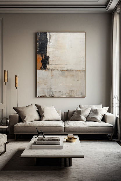 Beige Minimalist Art Neutral Canvas Wall Art Boho Wall Art Beige Wall Art Wabi Sabi Wall Art Brown Abstract Art Large Canvas Abstract Art