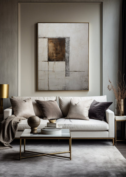 Beige Minimalist Painting Beige Wall Art Brown Abstract Art Wabi Sabi Wall Art Boho Wall Art Neutral Wall Art Large Gray Abstract Painting