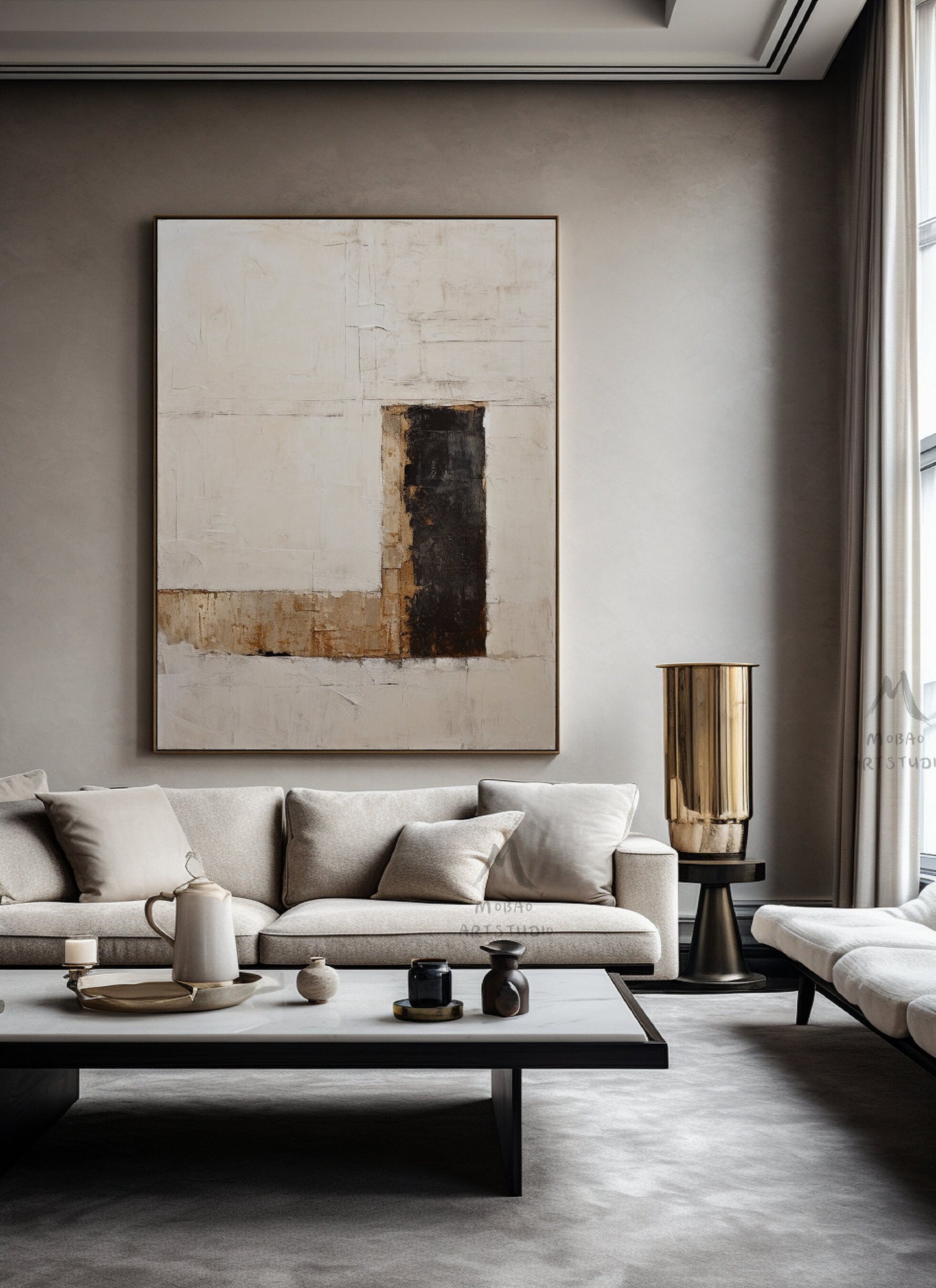 Neutral Canvas Wall Art Beige Minimalist Painting Wabi Sabi Wall Art Beige Wall Art Boho Wall Art Brown Abstract Art Boho Wall Art Decor