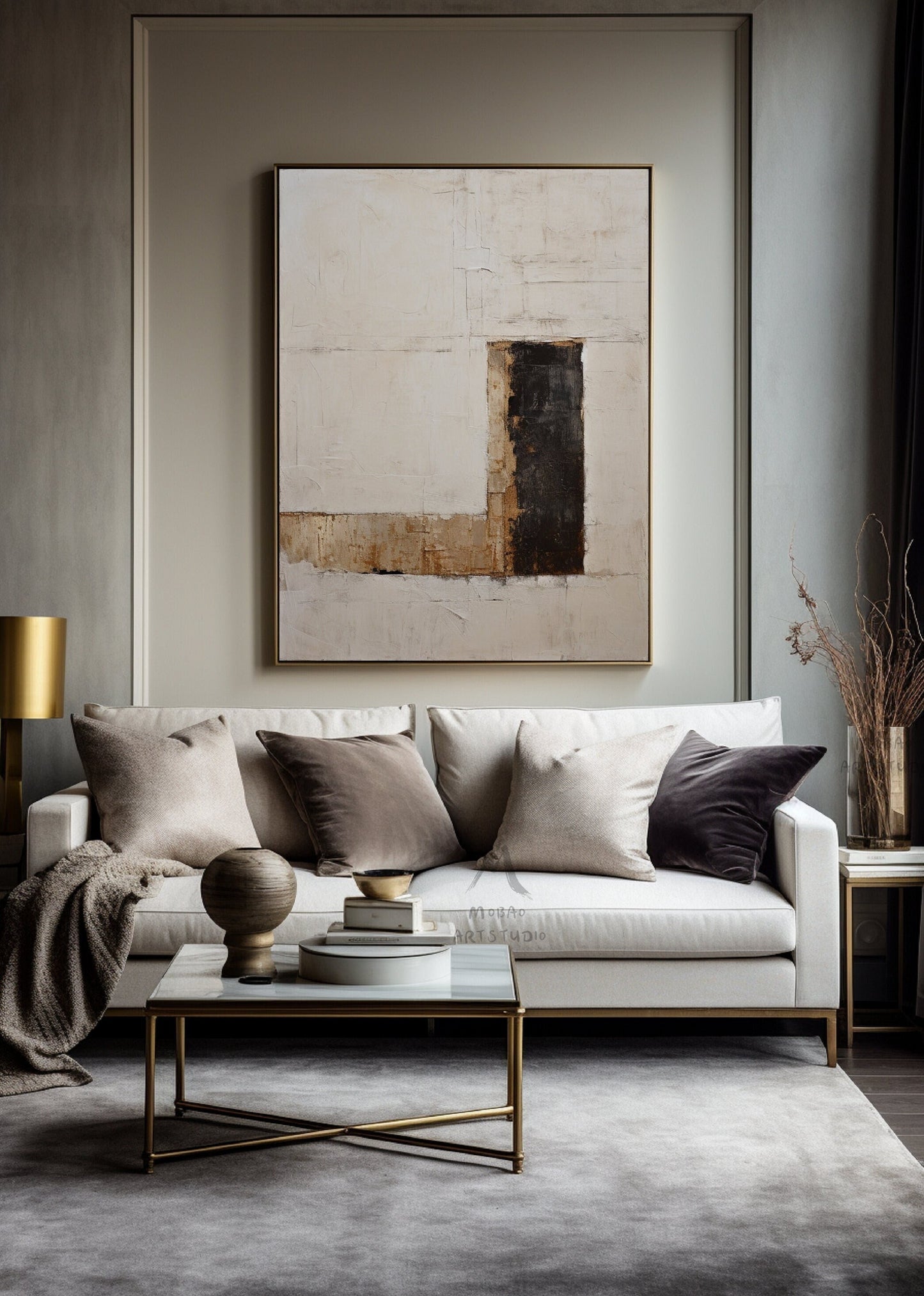 Neutral Canvas Wall Art Beige Minimalist Painting Wabi Sabi Wall Art Beige Wall Art Boho Wall Art Brown Abstract Art Boho Wall Art Decor