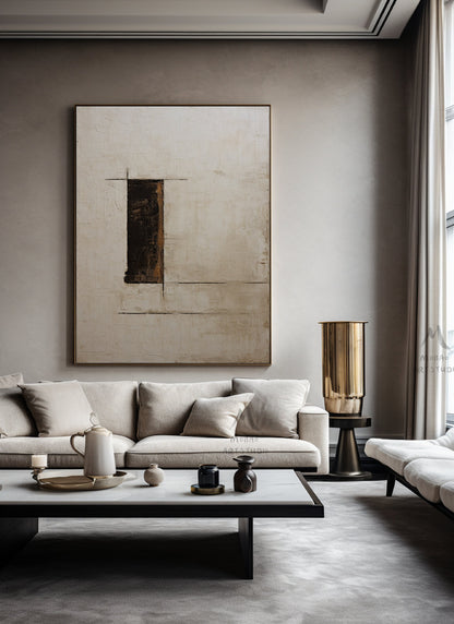 Beige Abstract Painting Boho Wall Art Wabi Sabi Wall Art Beige Wall Art Neutral Abstract Wall Art Brown Abstract Art Boho Wall Art Decor