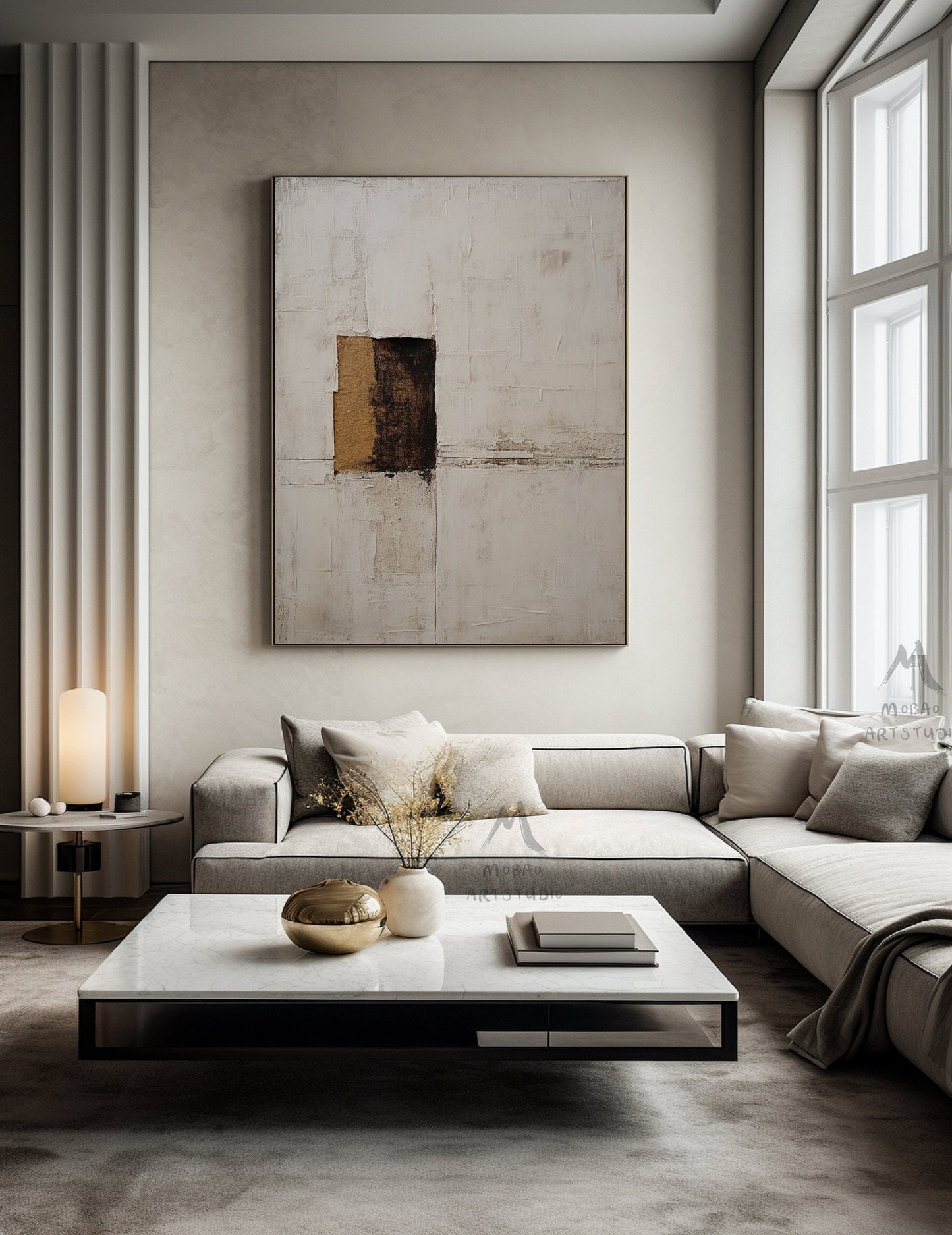 Beige Abstract Painting Boho Wall Art Wabi Sabi Wall Art Beige Canvas Wall Art Brown Abstract Art Boho Wall Art Decor Neutral Wall Art