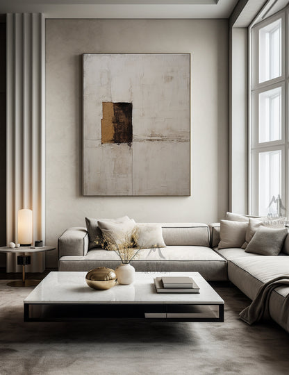 Beige Abstract Painting Boho Wall Art Wabi Sabi Wall Art Beige Canvas Wall Art Brown Abstract Art Boho Wall Art Decor Neutral Wall Art