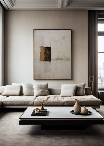 Beige Abstract Painting Boho Wall Art Wabi Sabi Wall Art Beige Canvas Wall Art Brown Abstract Art Boho Wall Art Decor Neutral Wall Art