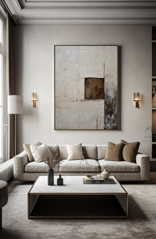 Beige Painting Boho Canvas Wall Art Beige Wall Art Wabi Sabi Wall Art Neutral Canvas Wall Art Brown Abstract Art Boho Wall Art Decor