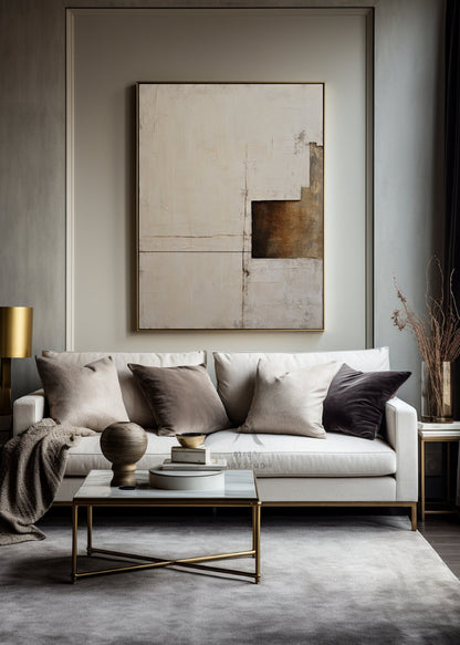 Beige Canvas Painting Wabi Sabi Wall Art Beige Wall Art Boho Wall Art Neutral Wall Art Brown Abstract Art Boho Wall Art Decor