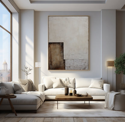 Beige Abstract Painting Boho Wall Art Beige Painting Beige Wall Art Wabi Sabi Wall Art Neutral Painting Canvas Wall Art Brown Abstract Art