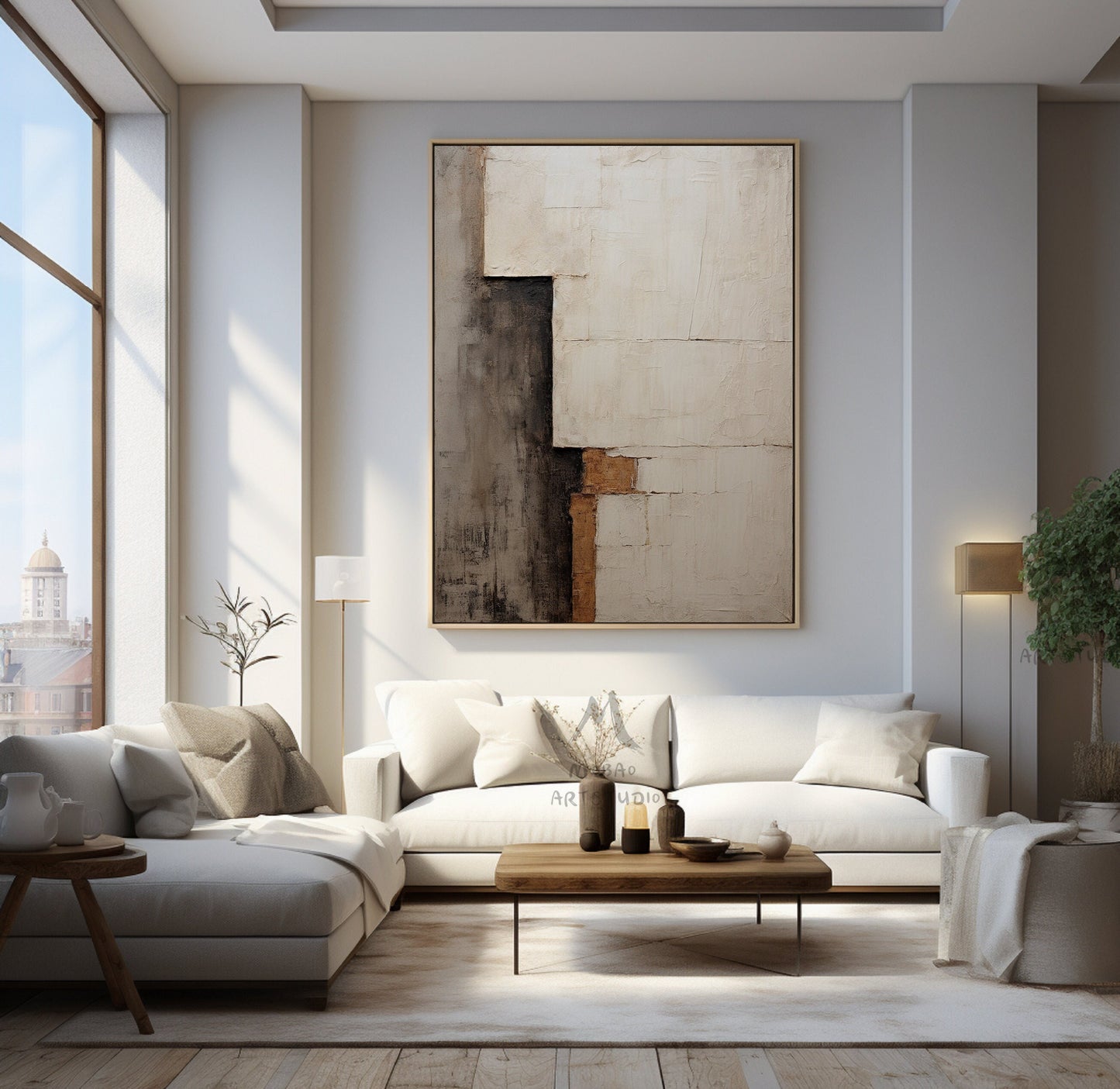 Wabi Sabi Wall Art Beige Painting Boho Wall Art Beige Wall Art Neutral Painting Canvas Wall Art Brown Abstract Art Beige Abstract Painting