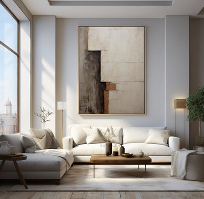 Wabi Sabi Wall Art Beige Painting Boho Wall Art Beige Wall Art Neutral Painting Canvas Wall Art Brown Abstract Art Beige Abstract Painting