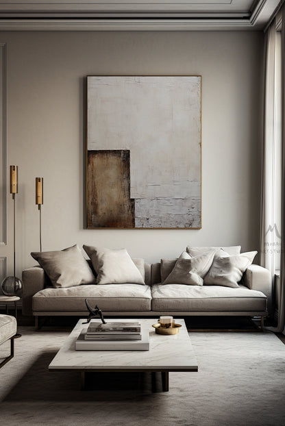 Beige Abstract Painting Boho Wall Art Beige Painting Beige Wall Art Wabi Sabi Wall Art Neutral Painting Canvas Wall Art Brown Abstract Art