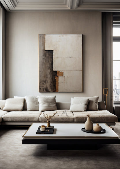 Wabi Sabi Wall Art Beige Painting Boho Wall Art Beige Wall Art Neutral Painting Canvas Wall Art Brown Abstract Art Beige Abstract Painting