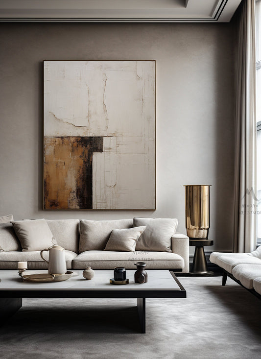 Wabi Sabi Wall Art Beige Painting Boho Wall Art Beige Wall Art Neutral Canvas Wall Art Brown Abstract Art Beige Abstract Painting