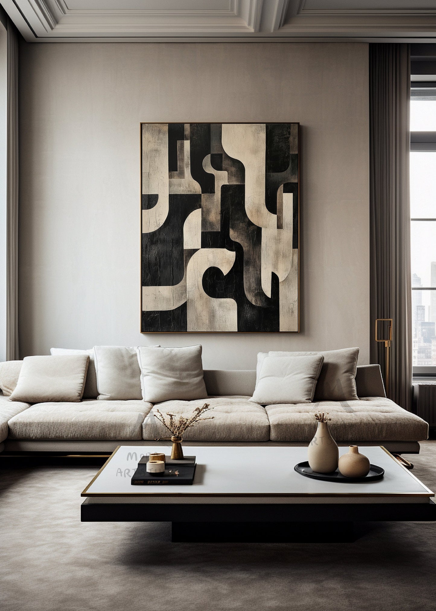 Beige Wabi Sabi Wall Art Black Texture Art Dark Beige Wall Art Beige Abstract Wall Art Beige Canvas Wall Art Black Minimalist Art