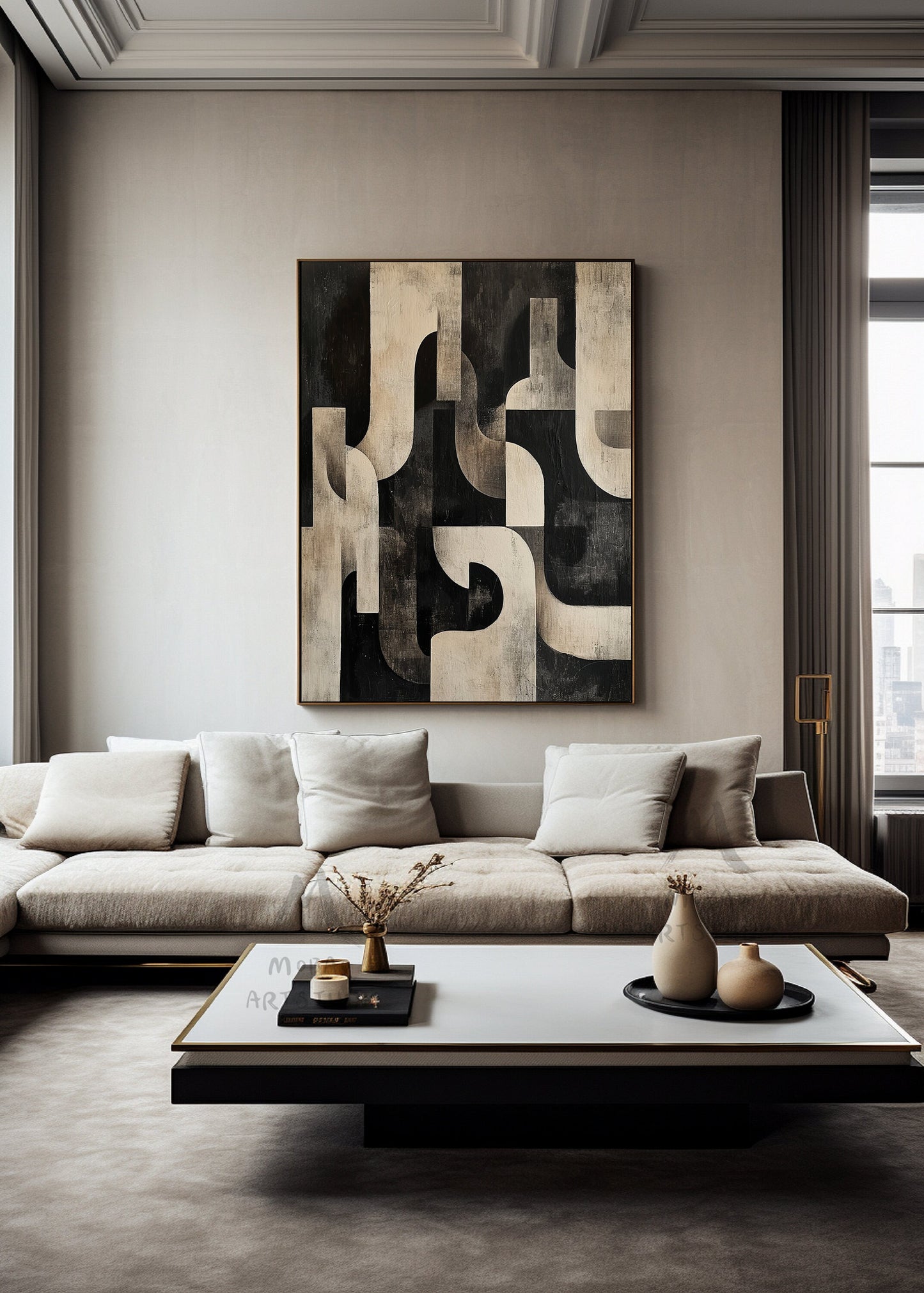 Dark Beige Wall Art Beige Wabi Sabi Wall Art Black Texture Painting Beige Abstract Wall Art Beige Canvas Wall Art Black Minimalist Art