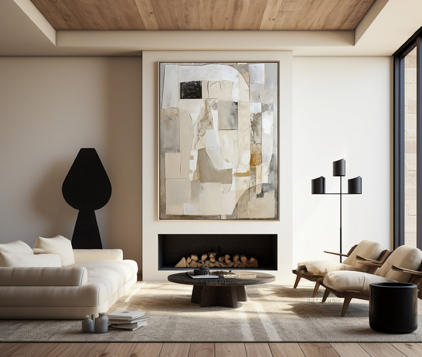 Beige Wabi Sabi Wall Art Beige Texture Art Gray Abstract Painting Boho Wall Art Gray Abstract Art Modern Wall Art Beige Wall Art