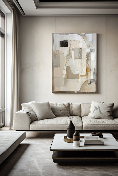 Beige Wabi Sabi Wall Art Beige Texture Art Gray Abstract Painting Boho Wall Art Gray Abstract Art Modern Wall Art Beige Wall Art