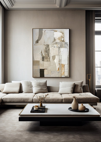 Beige Texture Painting Beige Modern Wall Art Beige Wall Art Wabi Sabi Wall Art Gray Abstract Painting Beige Boho Wall Art Gray Abstract Art