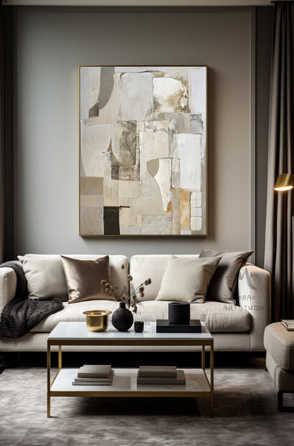 Beige Texture Painting Beige Modern Wall Art Beige Wall Art Wabi Sabi Wall Art Gray Abstract Painting Beige Boho Wall Art Gray Abstract Art