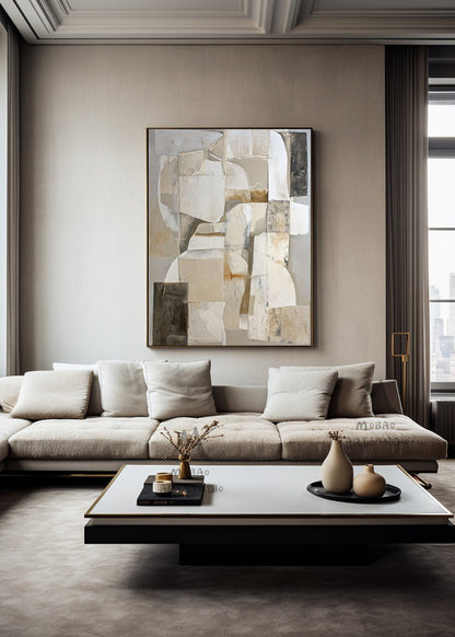 Beige Texture Art Gray Abstract Painting Beige Wabi Sabi Wall Art Boho Wall Art Gray Abstract Painting Modern Wall Art Beige Wall Art