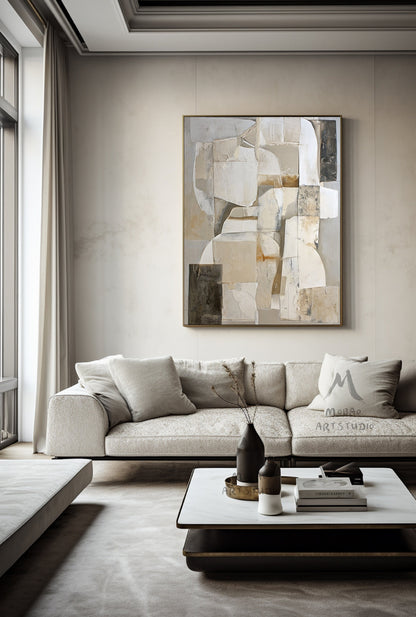 Beige Texture Art Gray Abstract Painting Beige Wabi Sabi Wall Art Boho Wall Art Gray Abstract Painting Modern Wall Art Beige Wall Art