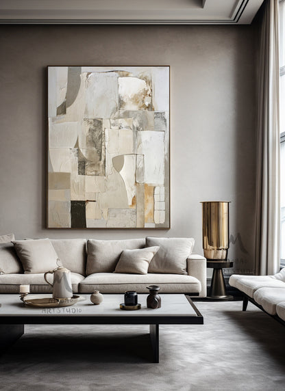 Beige Texture Painting Beige Modern Wall Art Beige Wall Art Wabi Sabi Wall Art Gray Abstract Painting Beige Boho Wall Art Gray Abstract Art