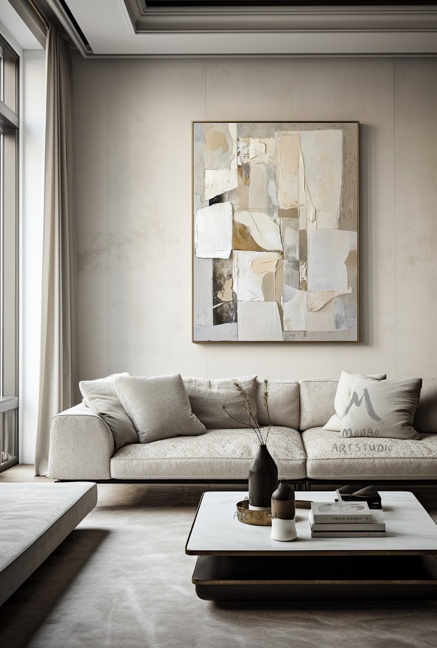 Beige Modern Wall Art Beige Texture Art Gray Abstract Painting Beige Wabi Sabi Wall Art Boho Wall Art Gray Abstract Painting Beige Wall Art