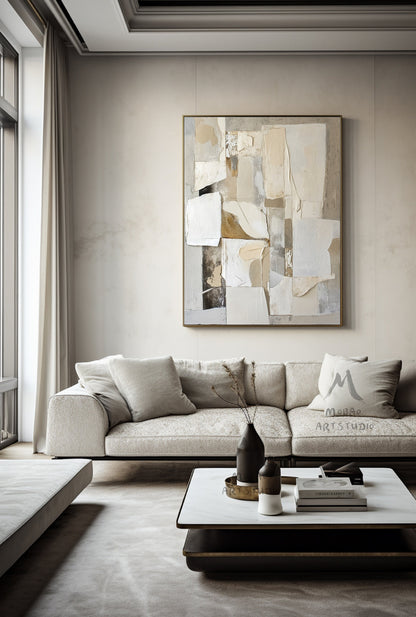 Beige Modern Wall Art Beige Texture Art Gray Abstract Painting Beige Wabi Sabi Wall Art Boho Wall Art Gray Abstract Painting Beige Wall Art