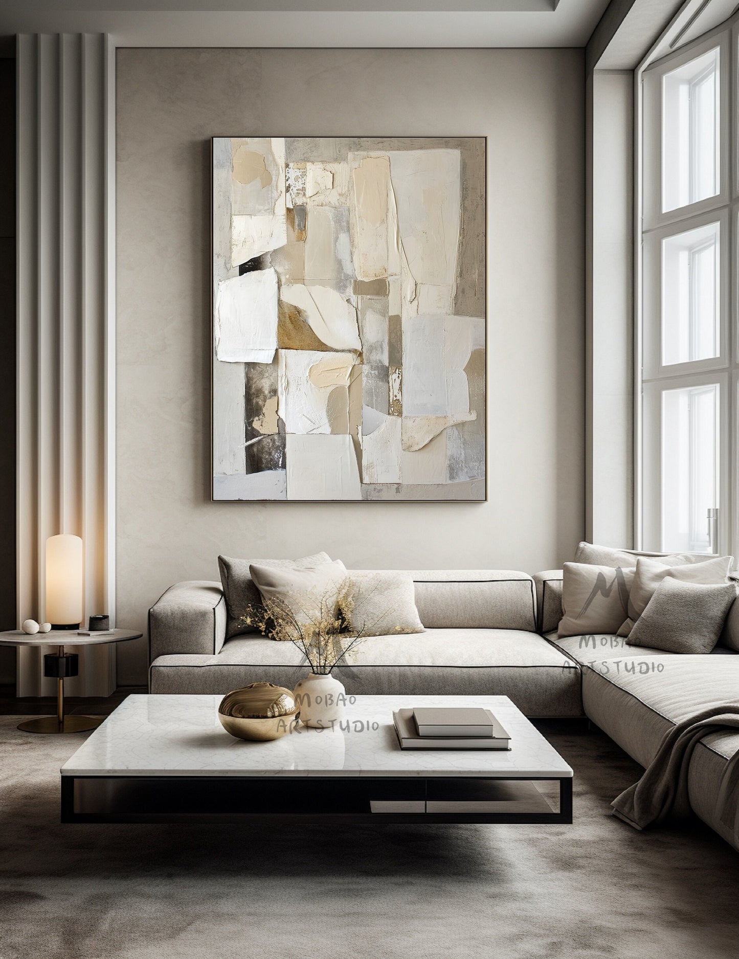 Beige Modern Wall Art Beige Texture Art Gray Abstract Painting Beige Wabi Sabi Wall Art Boho Wall Art Gray Abstract Painting Beige Wall Art