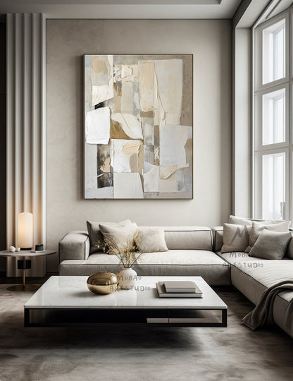 Beige Modern Wall Art Beige Texture Art Gray Abstract Painting Beige Wabi Sabi Wall Art Boho Wall Art Gray Abstract Painting Beige Wall Art