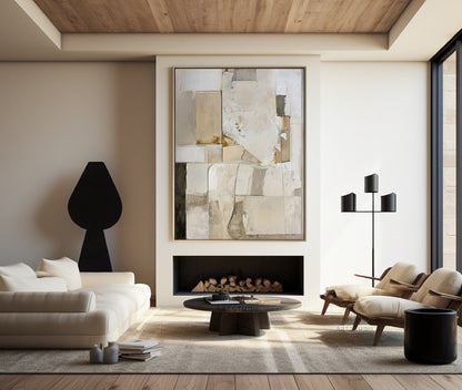 Beige Texture Painting Gray Abstract Painting Beige Modern Wall Art Beige Wall Art Wabi Sabi Wall Art Beige Boho Wall Art Gray Abstract Art