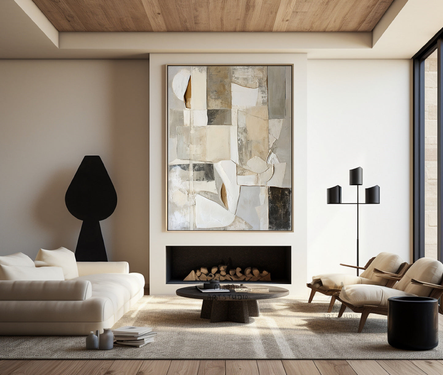 Gray Abstract Art Wabi Sabi Wall Art Beige Texture Painting Gray Abstract Painting Beige Modern Wall Art Beige Wall Art Beige Boho Wall Art