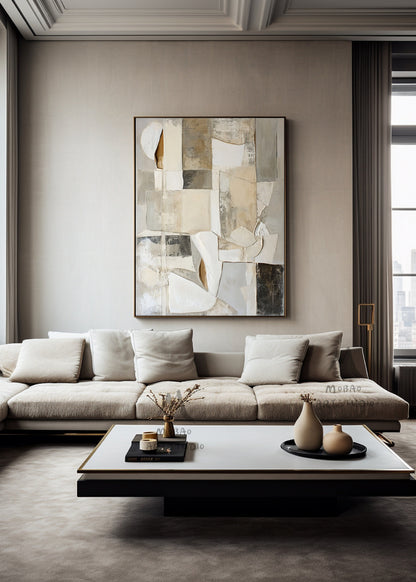 Gray Abstract Art Wabi Sabi Wall Art Beige Texture Painting Gray Abstract Painting Beige Modern Wall Art Beige Wall Art Beige Boho Wall Art