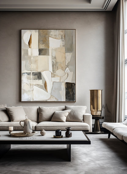 Gray Abstract Art Wabi Sabi Wall Art Beige Texture Painting Gray Abstract Painting Beige Modern Wall Art Beige Wall Art Beige Boho Wall Art