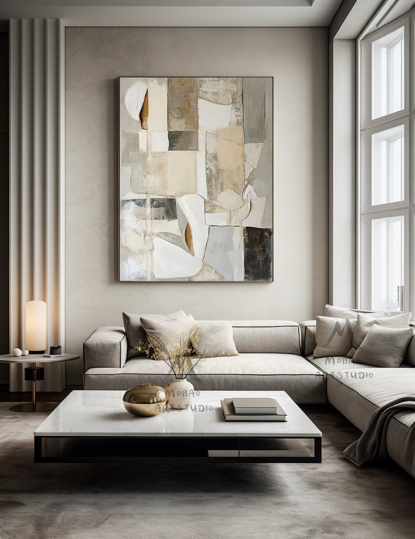 Gray Abstract Art Wabi Sabi Wall Art Beige Texture Painting Gray Abstract Painting Beige Modern Wall Art Beige Wall Art Beige Boho Wall Art