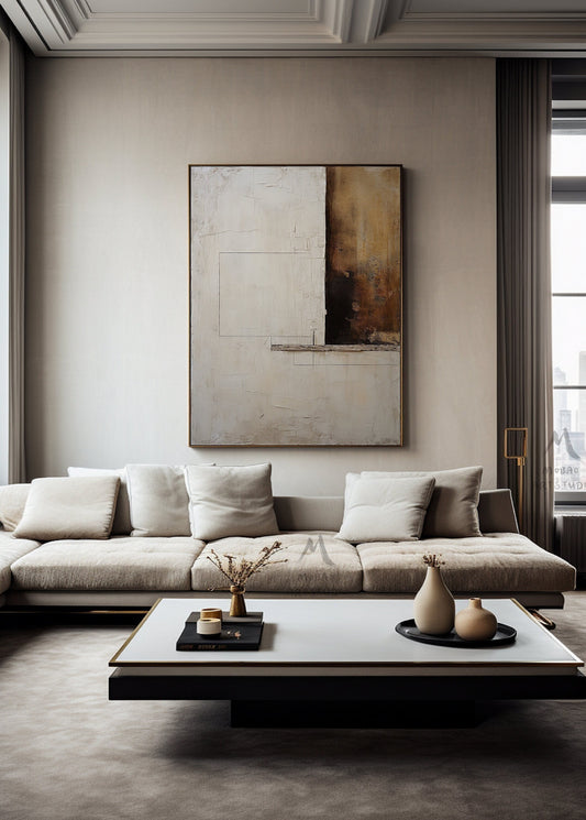 Beige Minimalist Painting Boho Wall Art Neutral Wall Art Beige Wall Art Wabi Sabi Wall Art Brown Abstract Art Large Texture Abstract Art