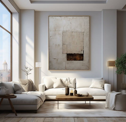 Wabi Sabi Wall Art Beige Wall Art Brown Abstract Art Neutral Wall Art Boho Wall Art Beige Minimalist Painting Large Texture Abstract Art