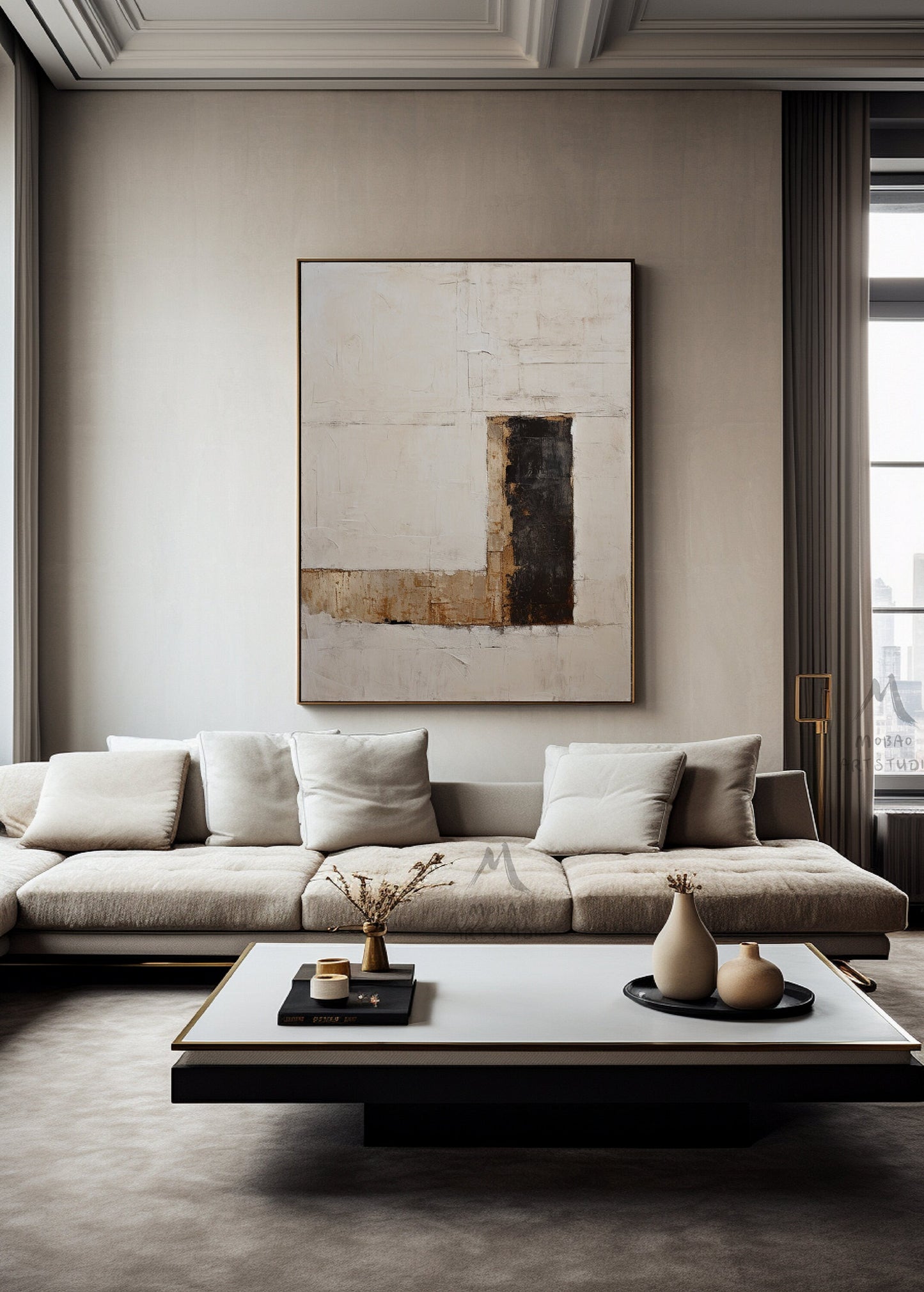 Neutral Canvas Wall Art Beige Minimalist Painting Wabi Sabi Wall Art Beige Wall Art Boho Wall Art Brown Abstract Art Boho Wall Art Decor