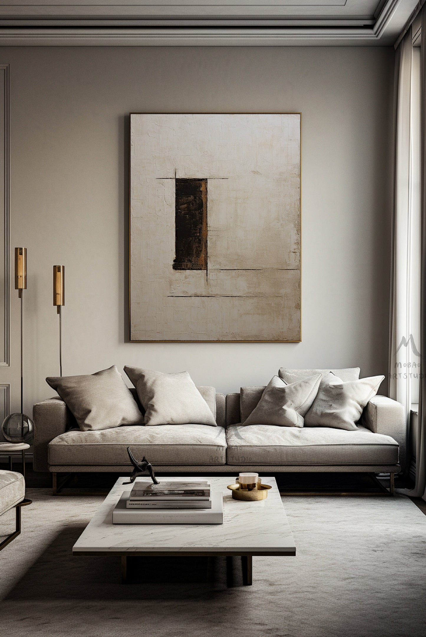 Beige Abstract Painting Boho Wall Art Wabi Sabi Wall Art Beige Wall Art Neutral Abstract Wall Art Brown Abstract Art Boho Wall Art Decor