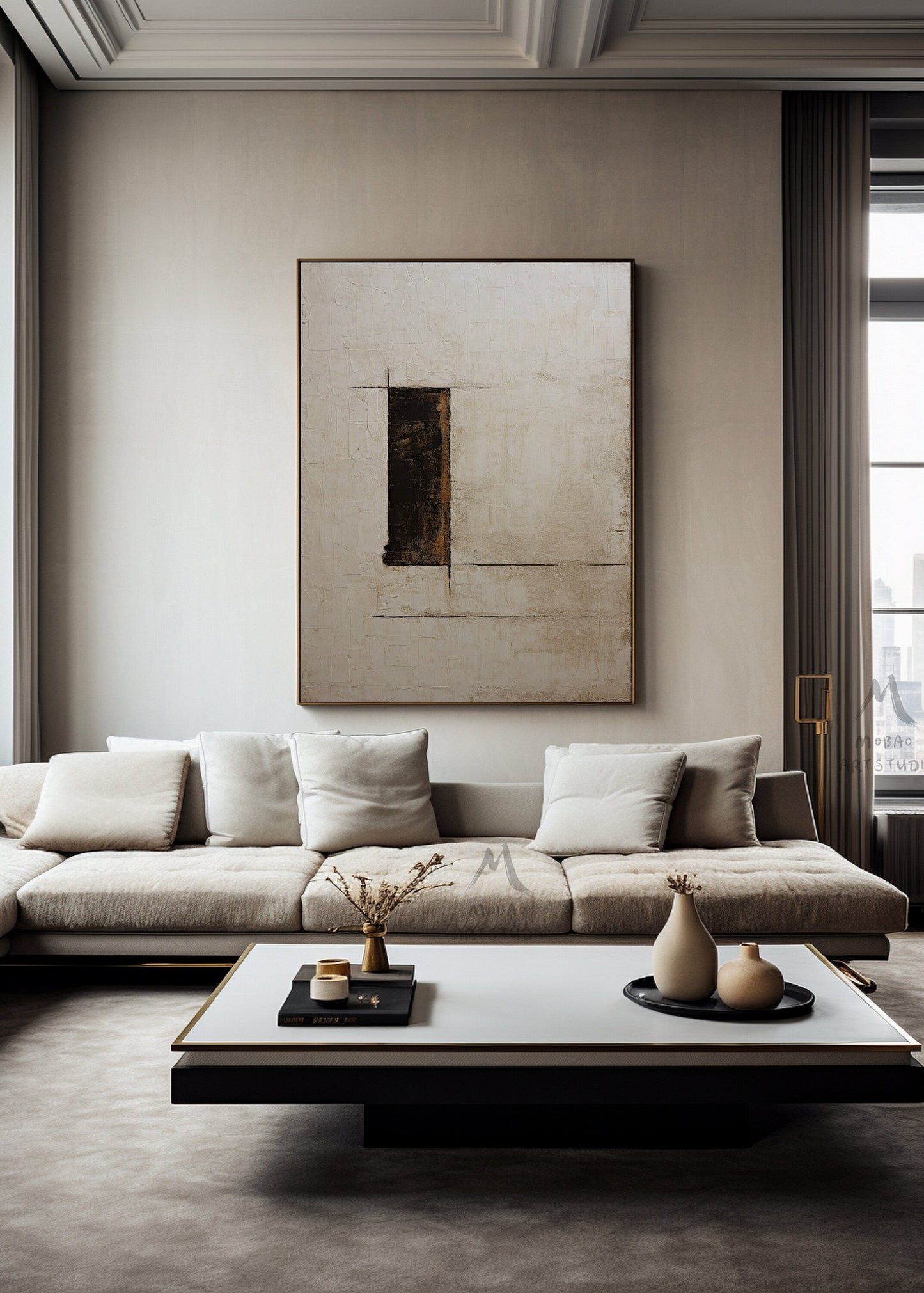 Beige Abstract Painting Boho Wall Art Wabi Sabi Wall Art Beige Wall Art Neutral Abstract Wall Art Brown Abstract Art Boho Wall Art Decor