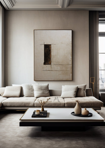 Beige Abstract Painting Boho Wall Art Wabi Sabi Wall Art Beige Wall Art Neutral Abstract Wall Art Brown Abstract Art Boho Wall Art Decor